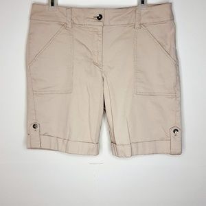 White House Black Market Tan Cargo Style shorts 10